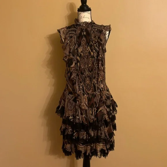 ETRO Paisley Print Dress In Black & Brown (Bag included)